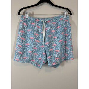 Chubbies Blue Flamingo Swim Trunks M The Domingos Are For Flamingos 5.5 Inseam